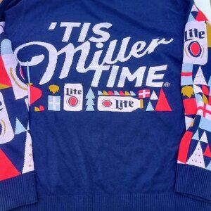 'Tis Miller Time Men's Large Ugly Sweater Miller Lite Beer Christmas Sweater